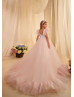 Leaf Lace Tulle V Back Extraordinary Flower Girl Dress